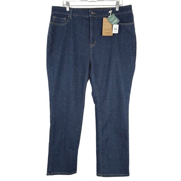 L.L. Bean True Shape Jeans Size 18 High Rise Straight Fleece Lined NWT PT-2405 - Picture 1 of 13
